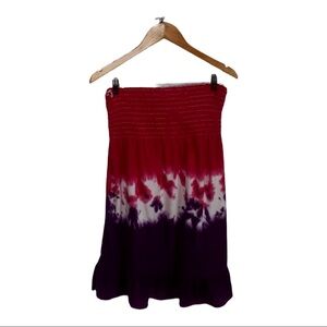 OP tie die strapless dress